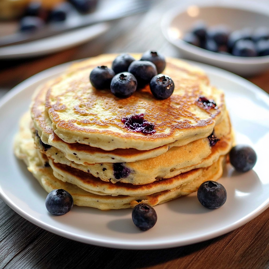 Greek Yogurt Pancakes with Blueberries